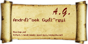 Andrásek Györgyi névjegykártya